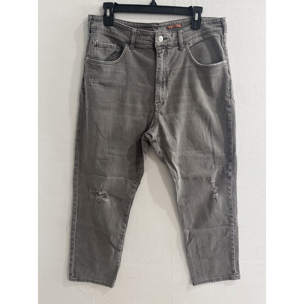 Anthropologie Pilcro Jeans The Borrowed Boyfriend Size 31 Gray Distressed Wash